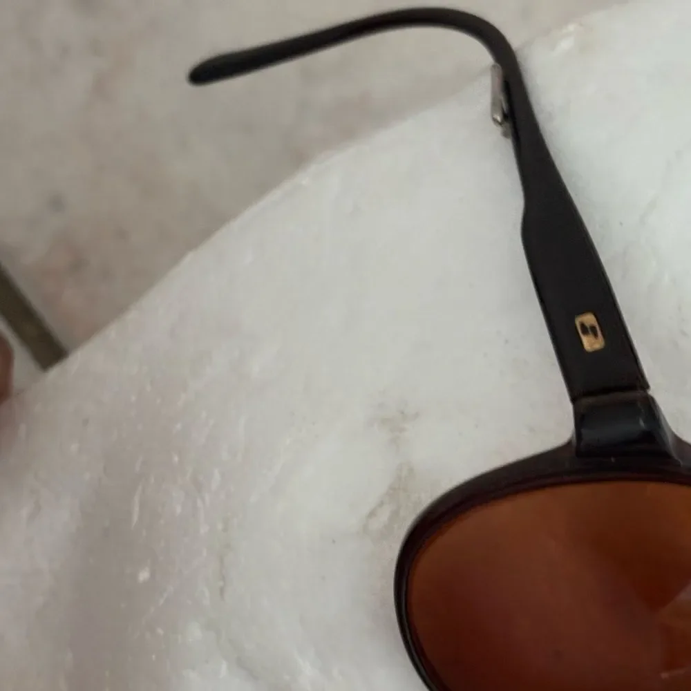 Safilo glasses brown gold frame cutout front sunglasses accessory eyewear